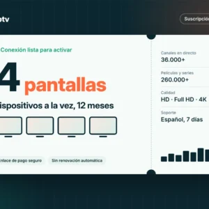 IPTV multipantalla 12 meses – 4 dispositivos – imagen del plan Net IPTV